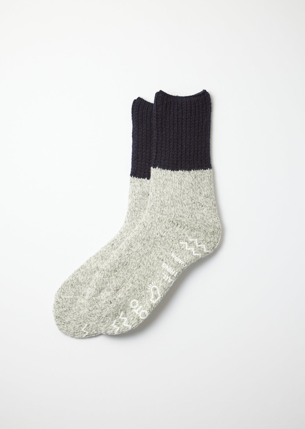 Retro Winter Room Socks - Navy/Grey - R1486