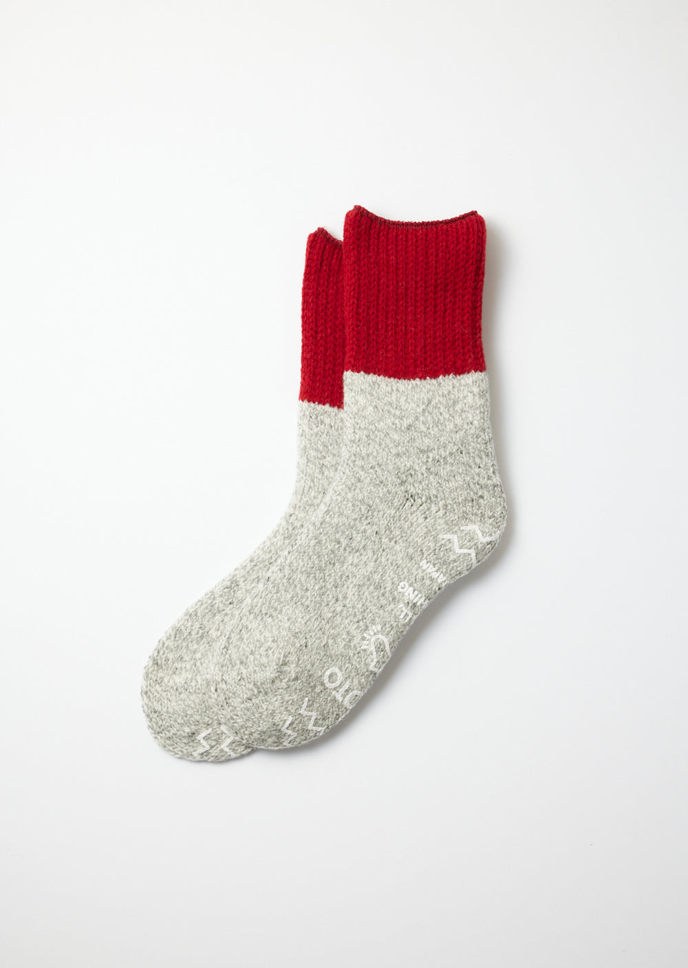 Retro Winter Room Socks - Red/Grey - R1486