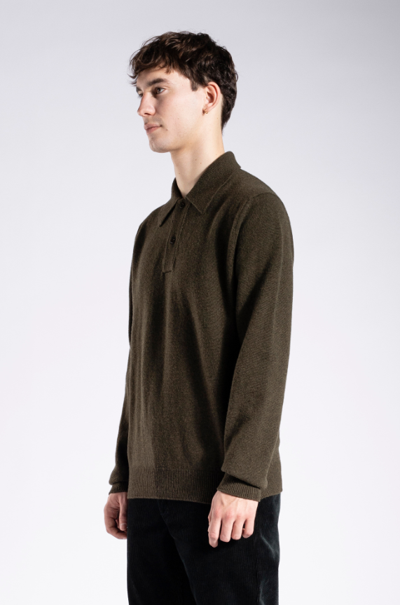 
                  
                    Marco Lambswool Polo - Dark Olive
                  
                