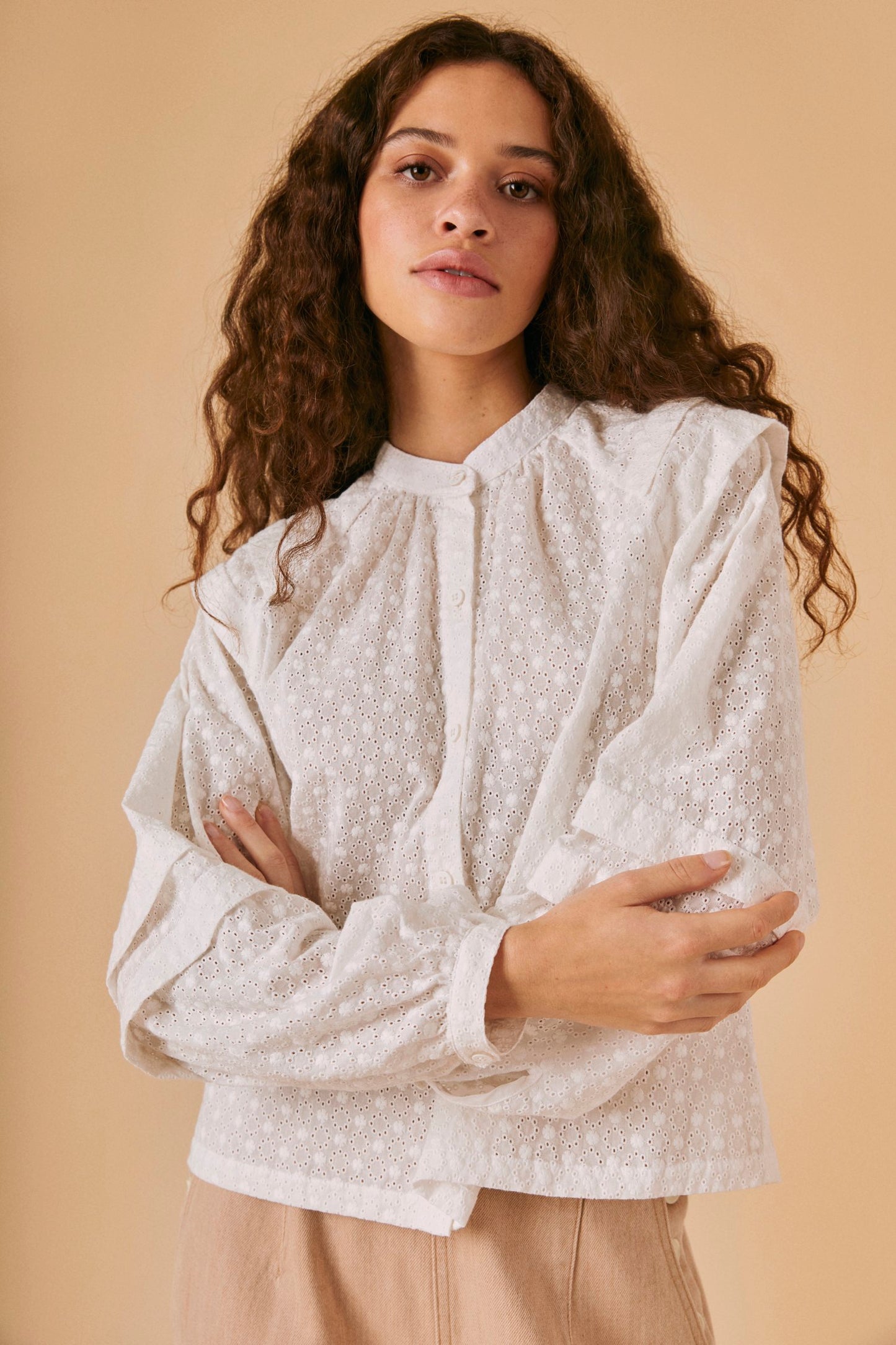 
                  
                    Lexi Shirt - White Embroidery
                  
                