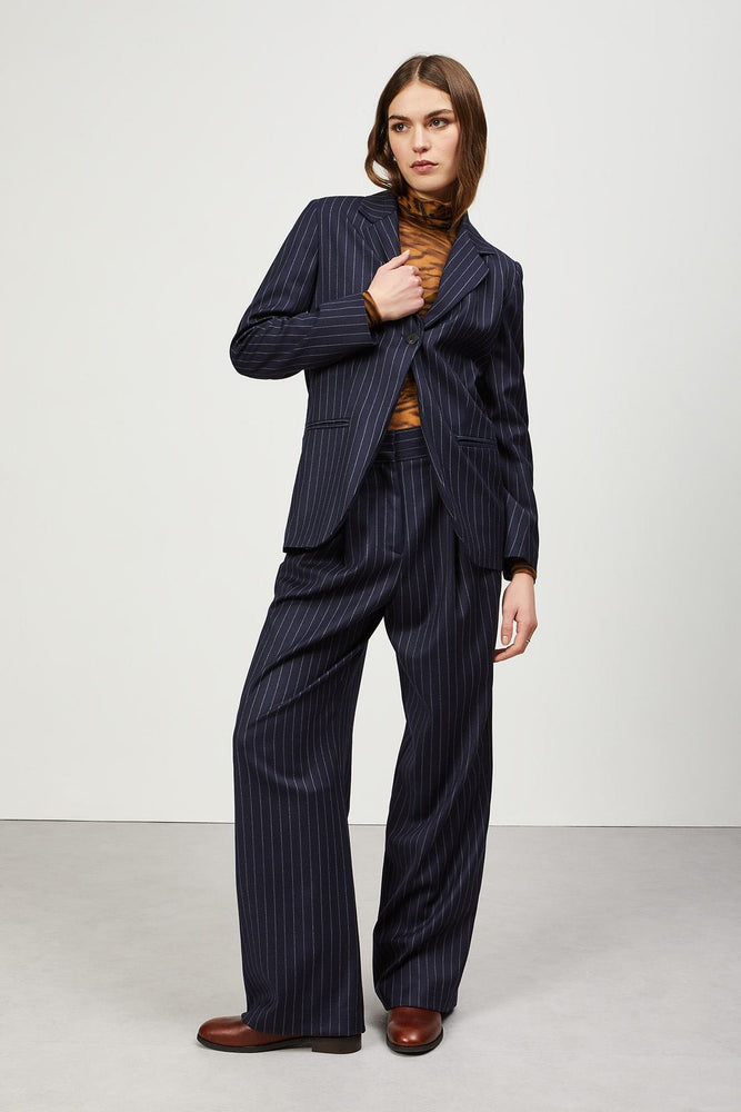 
                  
                    Pinstripe Palazzo Trousers - Blu
                  
                