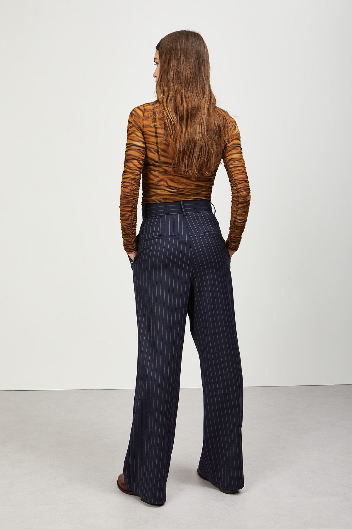 
                  
                    Pinstripe Palazzo Trousers - Blu
                  
                