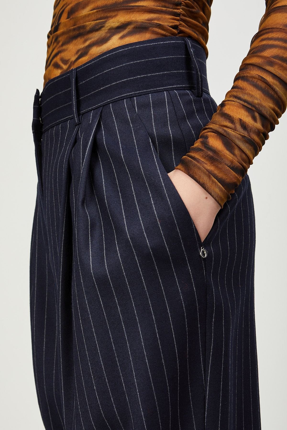 
                  
                    Pinstripe Palazzo Trousers - Blu
                  
                