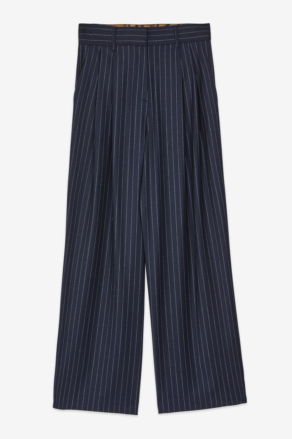 Pinstripe Palazzo Trousers - Blu